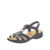 Rieker sandal til dame i sort
