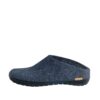 glerups hjemmesko dame i blå med gummisål