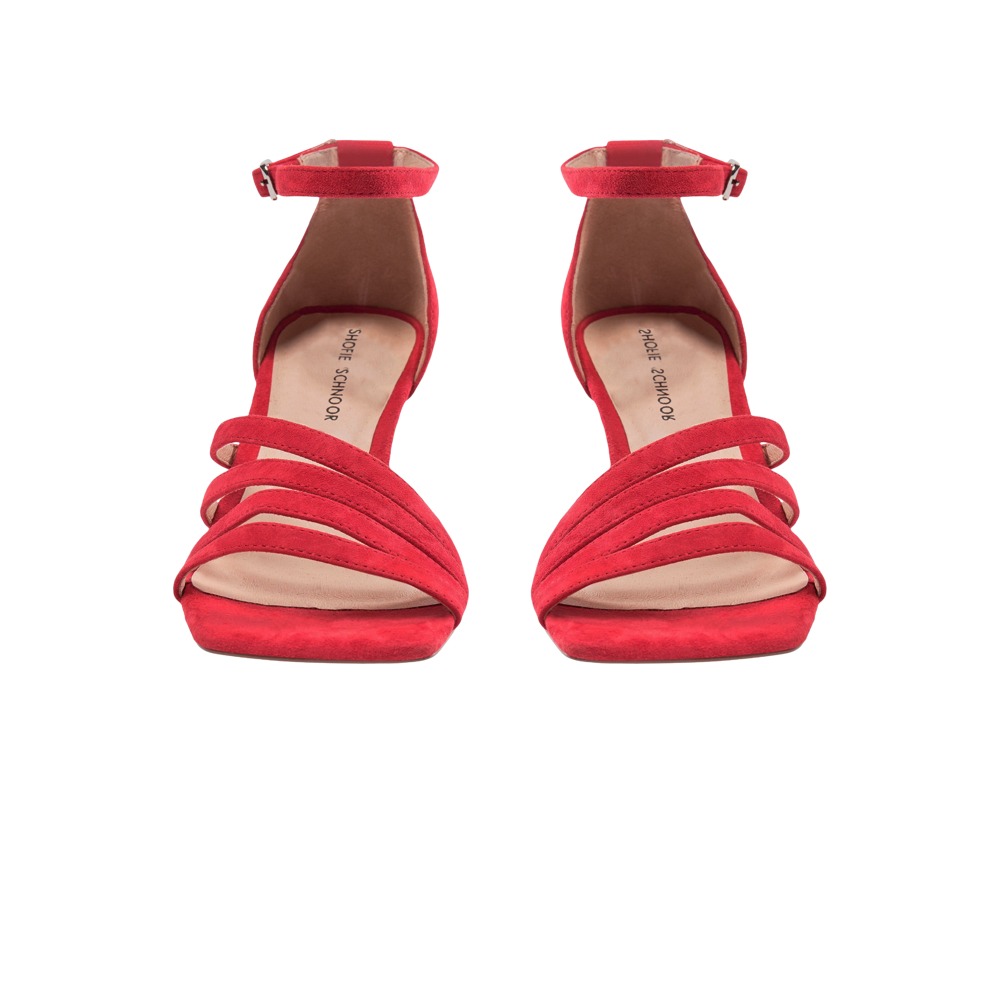 Røde sandaler på en højhælet Masih - KeeShoes