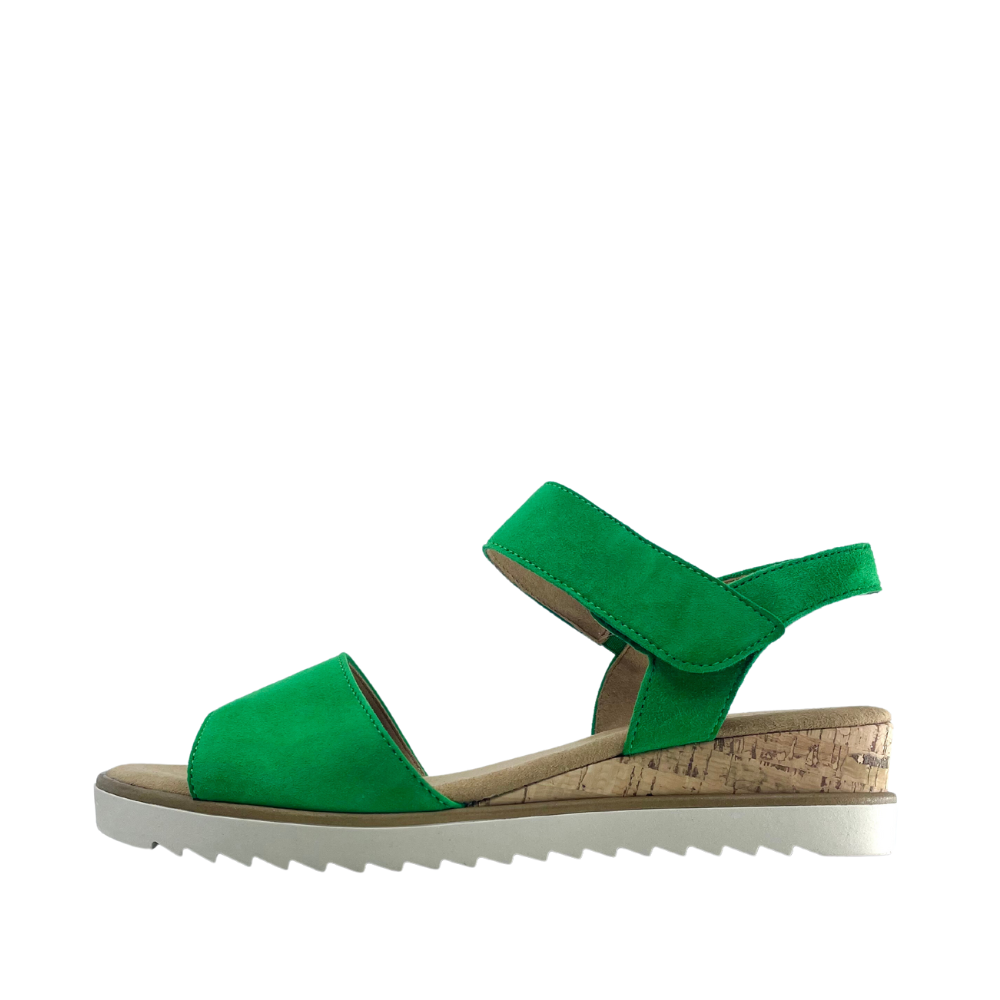 Gabor sandal dame grøn med 4 cm. kilehæl Unic Shoes