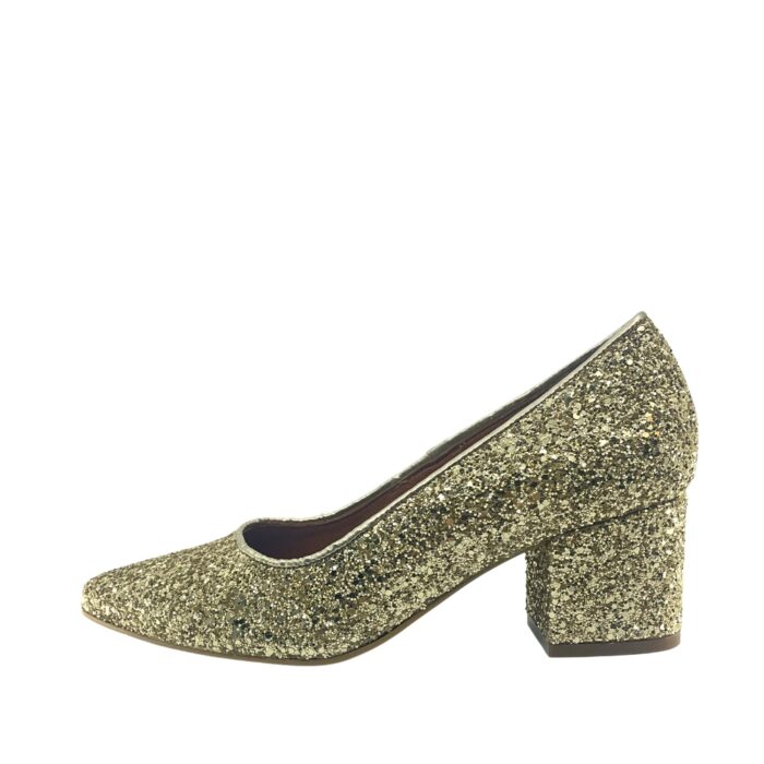 Shoedesign Copenhagen Pumps til Dame i guld glimmer