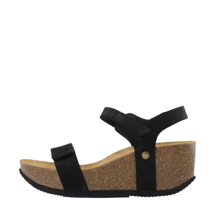 Cashott sandal til dame i ruskind med høj hæl