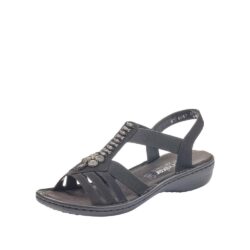 Rieker sandal i sort til dame