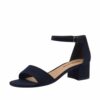 Tamaris sandal i mørkeblå til dame med blokhæl