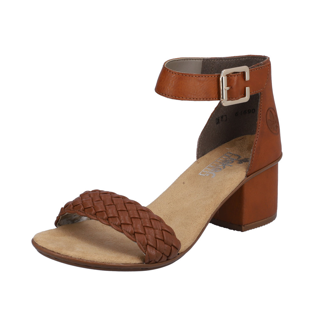 Rieker sandal brun | Med hælhøjde på 5 cm | Unic Shoes 》