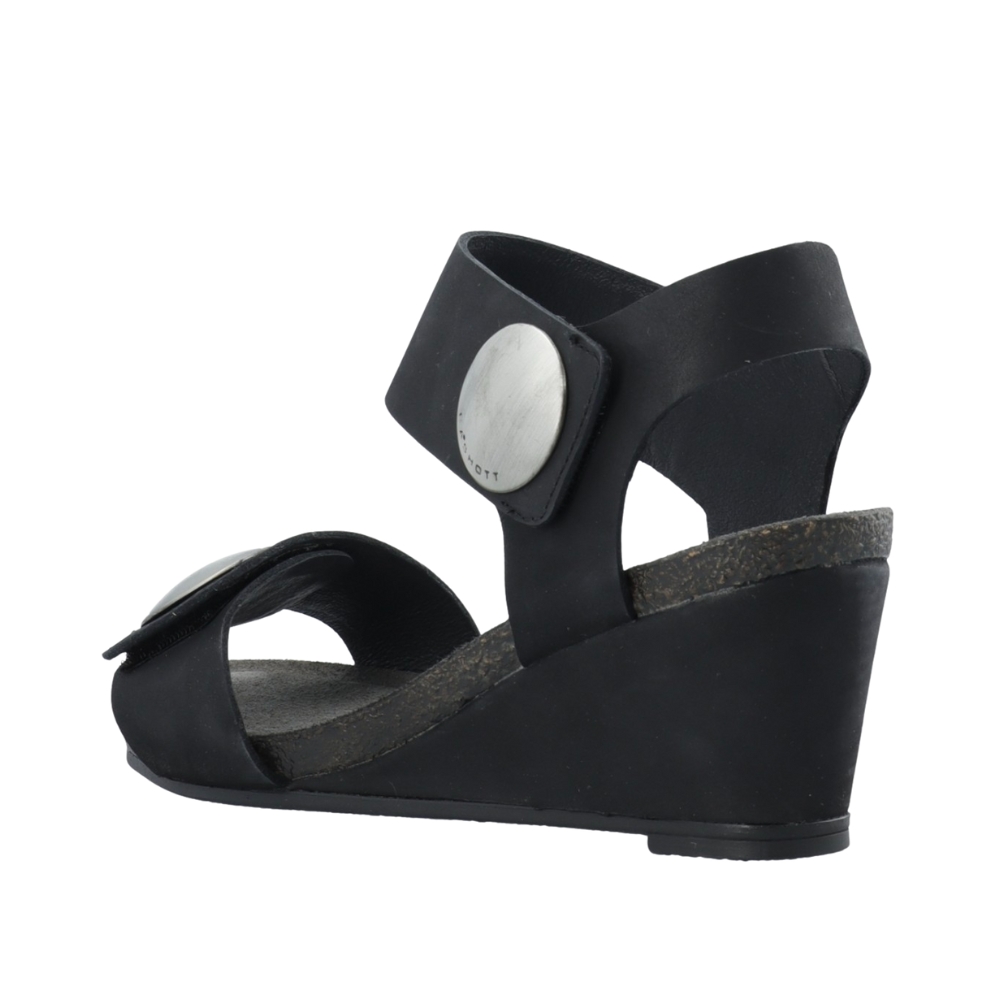 Cashott sandal | sort med kilehæl | Shoes 》