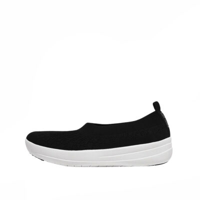 Fitflop sko dame i sort med hvid sål og elastik