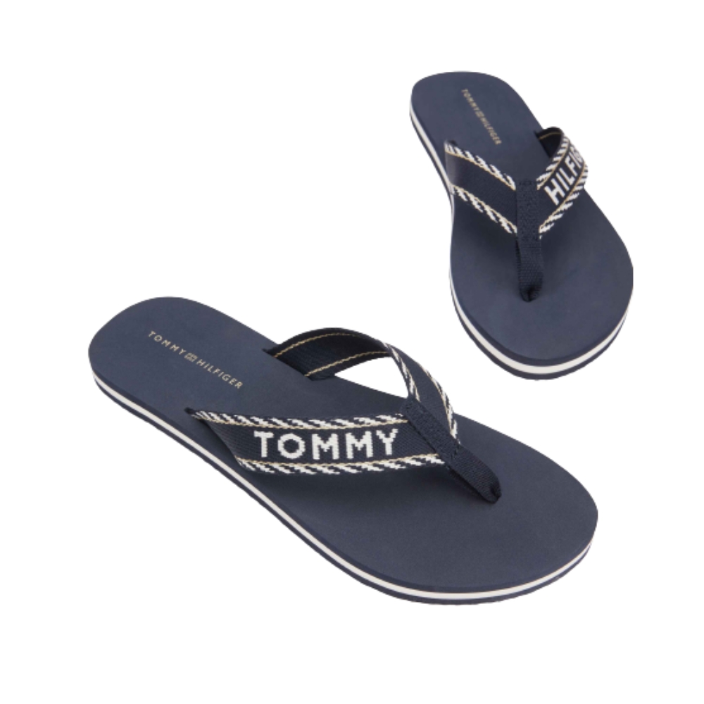 Produktiv til verden Tommy Hilfiger slippers dame | blå let og blød | Unic Shoes 》