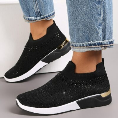 Amour sneakers i sort glimmer til dame TA-218
