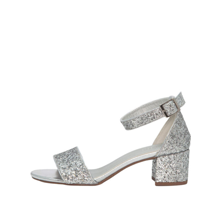 duffy sandal dame i sølv med glimmer