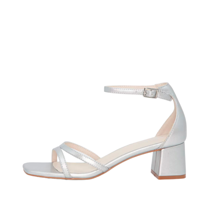 Duffy sandal i sølv til dame på hæl 97-60585-19