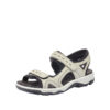 Rieker sandal i beige til dame med velcro