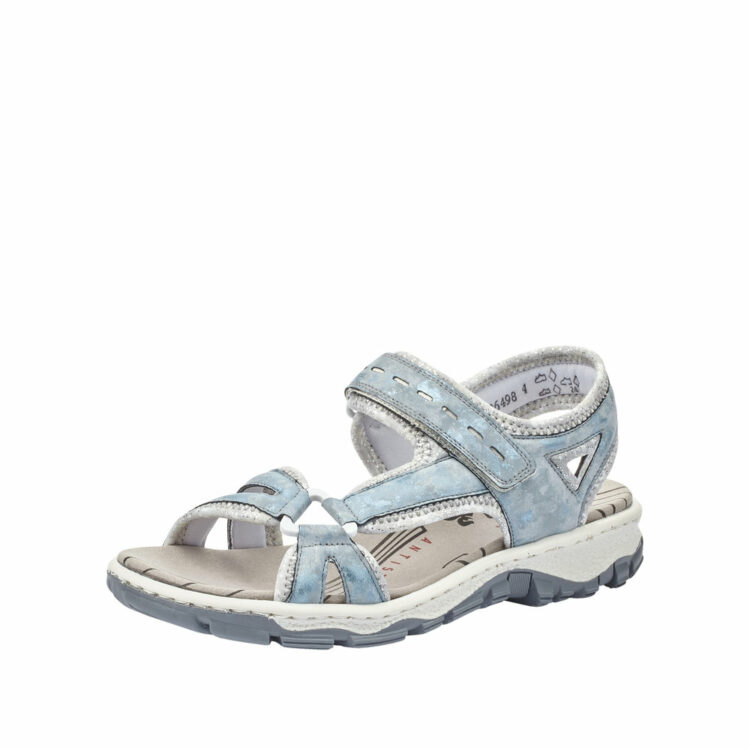 Rieker sandal til dame i flot lyseblå farve med Rieker Antistress