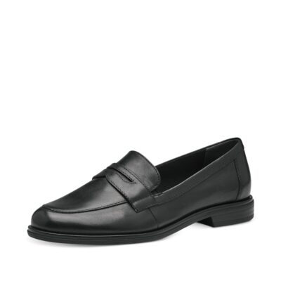 Tamaris loafers i sort til dame med lille 2,5cm hæl