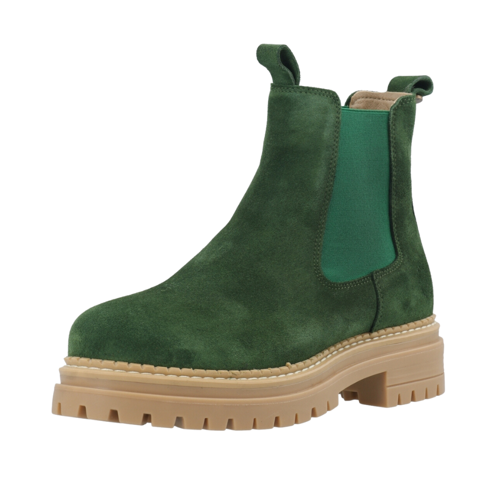 Cashott støvle til dame i grøn • Ruskind 61300022 → Unic Shoes