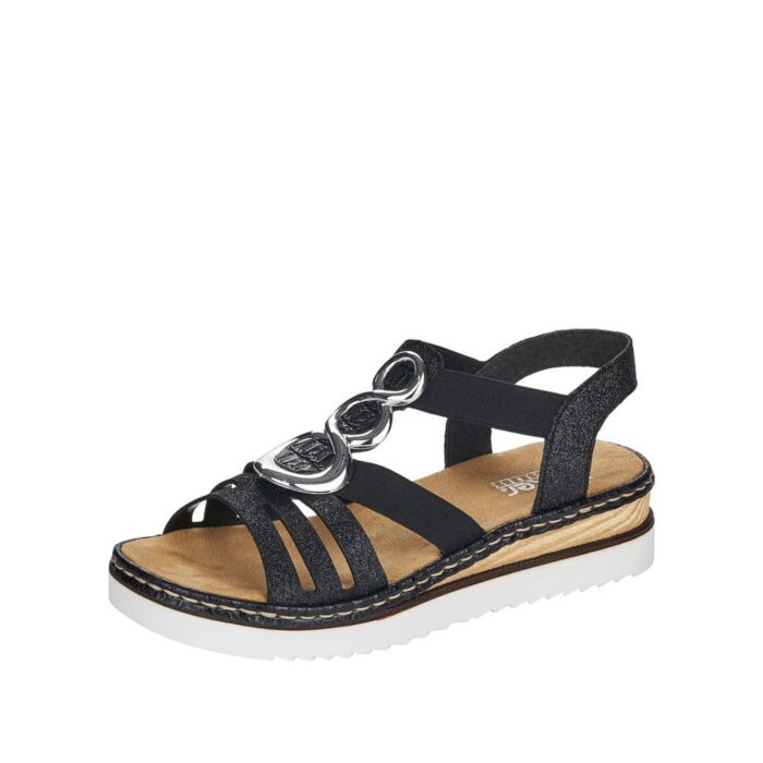 Rieker sandal til dame i sort