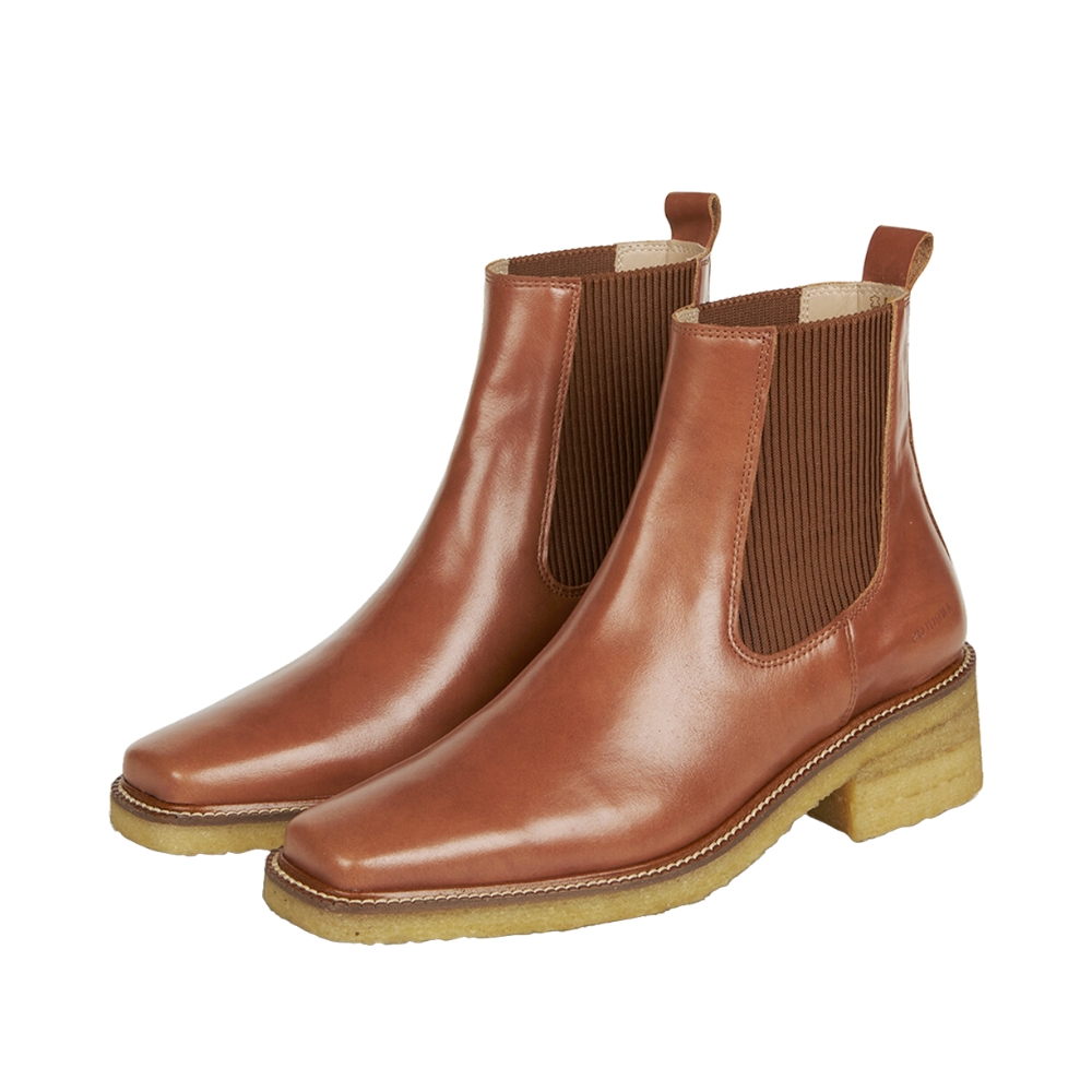 hellige peeling Niende Angulus støvle dame i brun • Chelsea boot → Unic Shoes