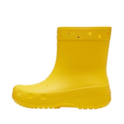 Crocs gummistøvle dame i gul. Stabilitet og forhindrer glidning.