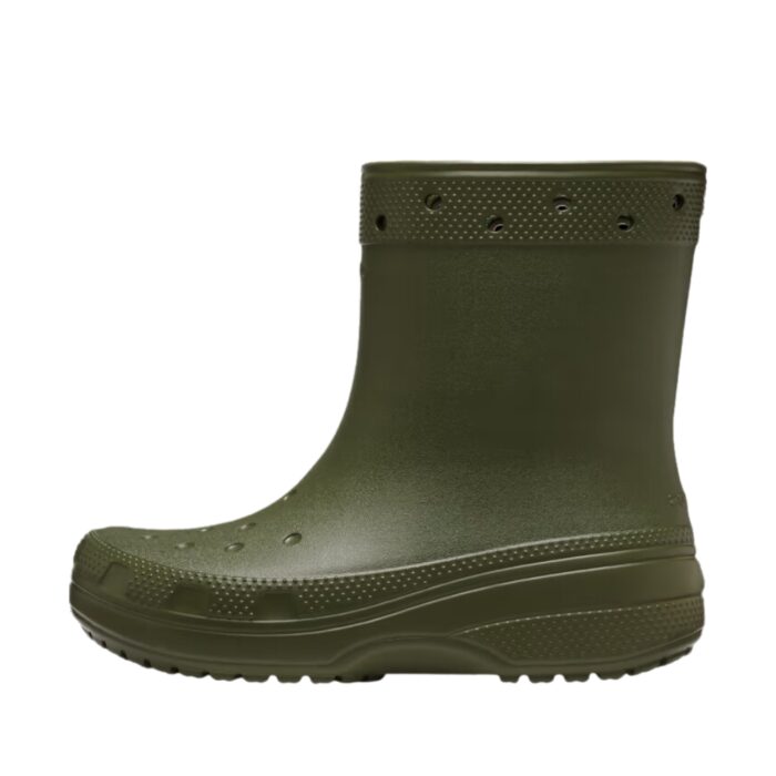 Crocs gummistøvle unisex i grøn. Udstyret med faste indersåler.