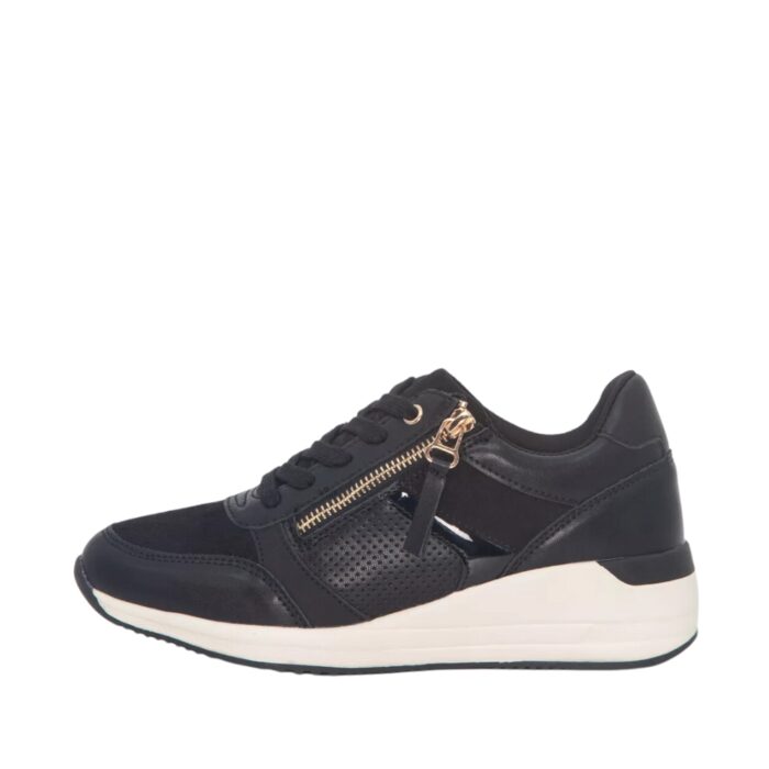 Duffy sneakers til dame i sort med lynlås