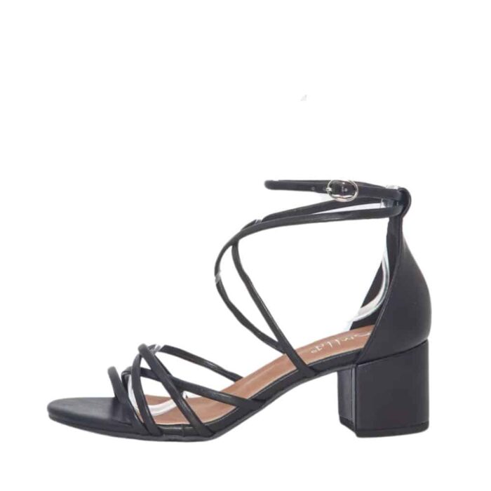 Duffy sandal til dame i sort med 5 cm hæl