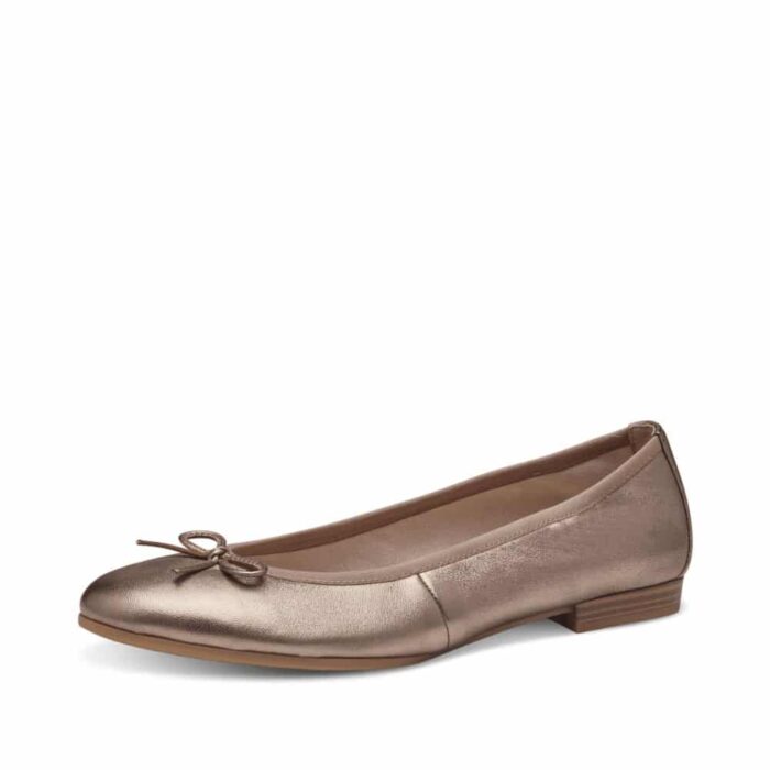 Tamaris ballerinasko til dame i bronze. Flot og elegant med sløjfe.