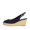 Tommy Hilfiger Iconic Elba Slingback Wedge sandal til dame i blå med hæl
