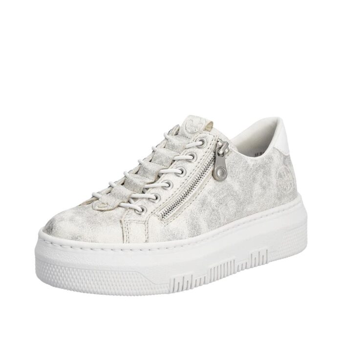 Rieker sneakers til dame i guld med lynlås og antistress sål.