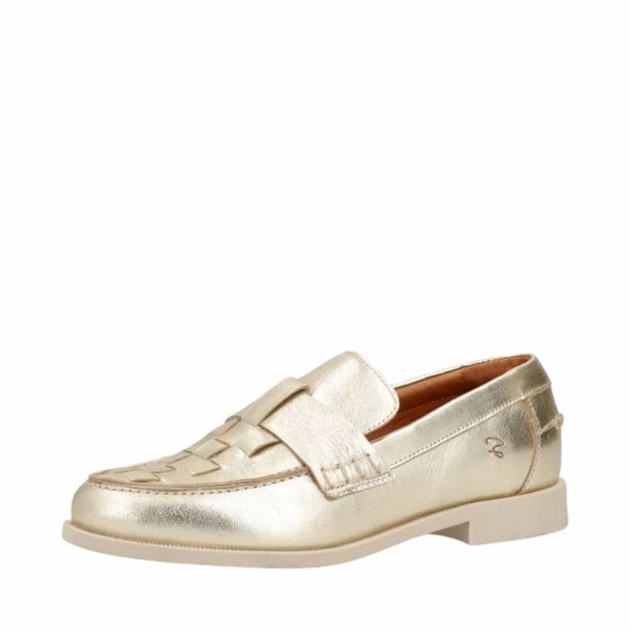 Shoedesign Copenhagen Blake loafers dame i guld skind.