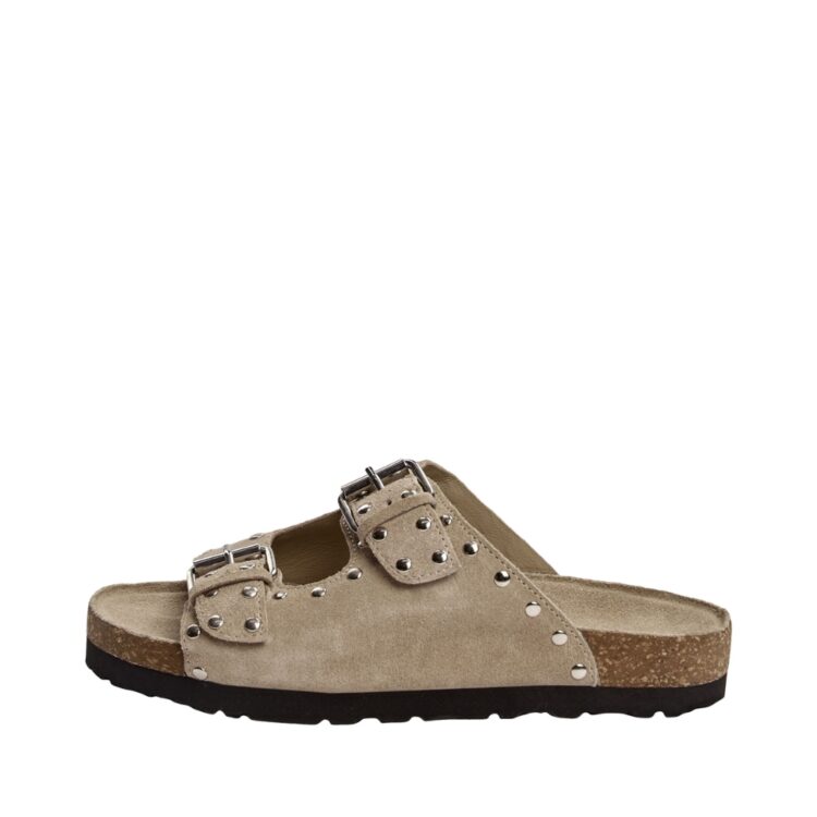 Sofie Schnoor sandal dame i beige/sand med skindoverflade.