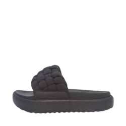 Duffy Siracusa Uno sandal til dame i sort med plateausål og vævet rem