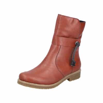 Rieker støvle til dame i brun med varm foring og lynlås samt stødabsorbering