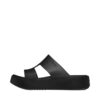 Crocs sandal til dame i sort med moderne twist herunder elegant remme over forfoden samt plateausål på 4 cm