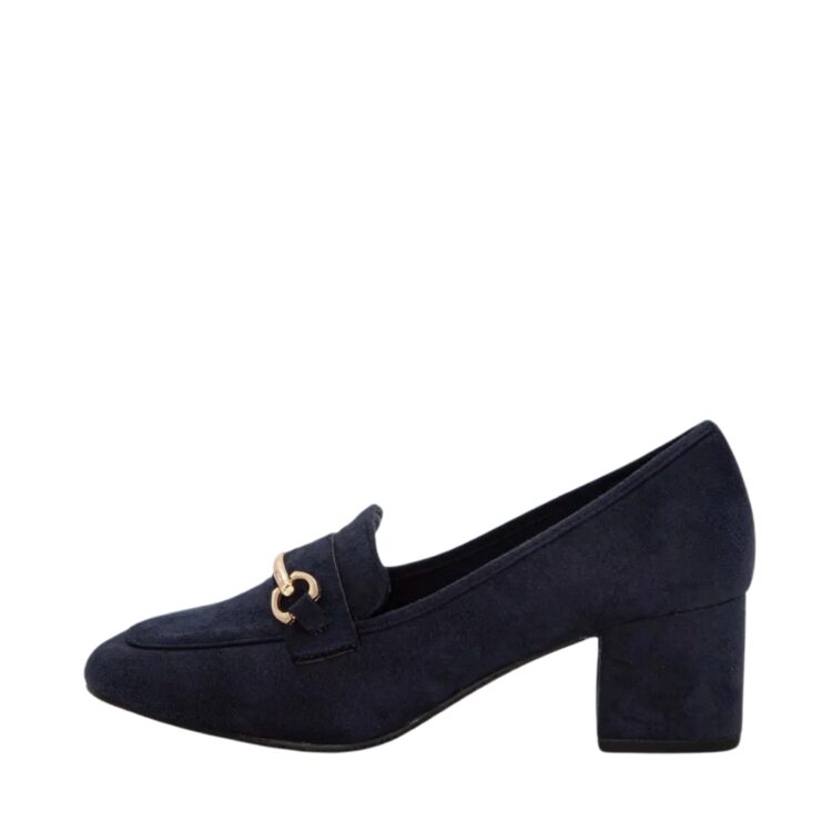 Elegant pumps i navy med smukke guld detaljer og en blokhæl på 5,5 cm 97-21110-13