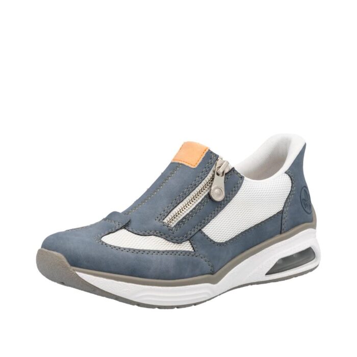 Rieker Ready 2 Go sneakers til dame i blå med lynlås