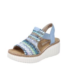 Rieker sandal til dame i flotte nuancer på en chunky sål med elastik i siderne
