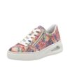 Rieker sneakers til dame i kombi med lynlås og snøre samt plateausål