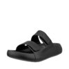 Ecco Cozmo E sandal til dame i sort, med to velcroremme og EVA-skumsål