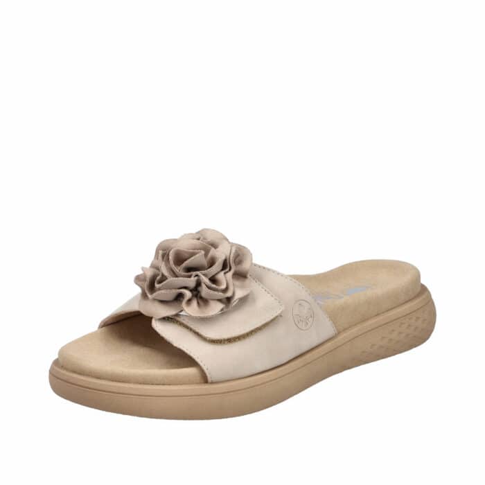 Rieker sandal til dame i beige med blomst