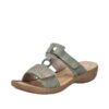 Rieker sandal til dame i grøn med velcro