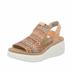Rieker sandal til dame i flotte orange nuancer