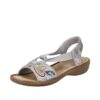 Rieker sandal til dame i sølv med elastik