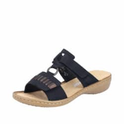 Rieker sandal til dame i sort med velcro