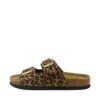CPH-Comfort Bio sandal til dame i leopard med nitter og justerbare spænder samt indersål af ruskind