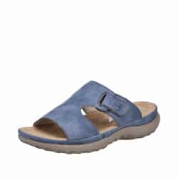 Rieker sandal til dame i blå med velcrorem og stødabsorberende sål