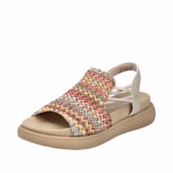 Rieker sandal til dame i farvekombination med elastik og stødabsorberende sål