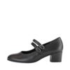 Gabor pumps til dame i sort med skindoverdel og udtagelig skind indersål med ekstra bredde G samt blokhæl på 5 cm.