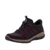 Rieker Ready 2 Go sneakers til dame i bordeaux med justerbar elastik og memosoft indersål
