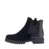 Gabor støvle til dame i sort ruskind med elastik og lynlås samt udtagelig sål og ekstra bredde H