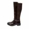 Amour lang støvle til dame i mørkebrun med spænde detalje samt lynlås og elastik